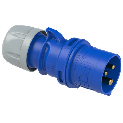PCE CEE IEC 60309 CBL Plug 3 way BLU IP44/IP54 32A 230V