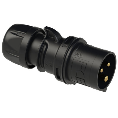 PCE CEE IEC 60309 CBL Plug 3 way BLK IP44/IP54 16A 230V Midnight