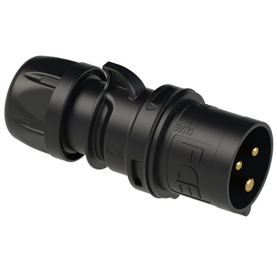 PCE CEE IEC 60309 CBL Plug 3 way BLK IP44/IP54 16A 230V Midnight