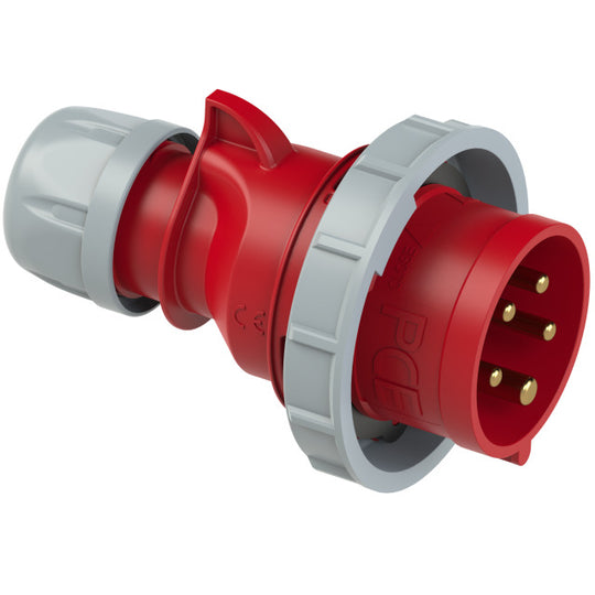 PCE CEE IEC 60309 CBL Plug 5 way RED IP67 32A 400V