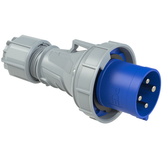 PCE CEE IEC 60309 CBL Plug 4 way BLU IP67 63A 230V 9H