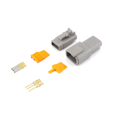 Deutsch DTM 3 Way Kit GRY 0.2-0.5mm2 GLD Contacts