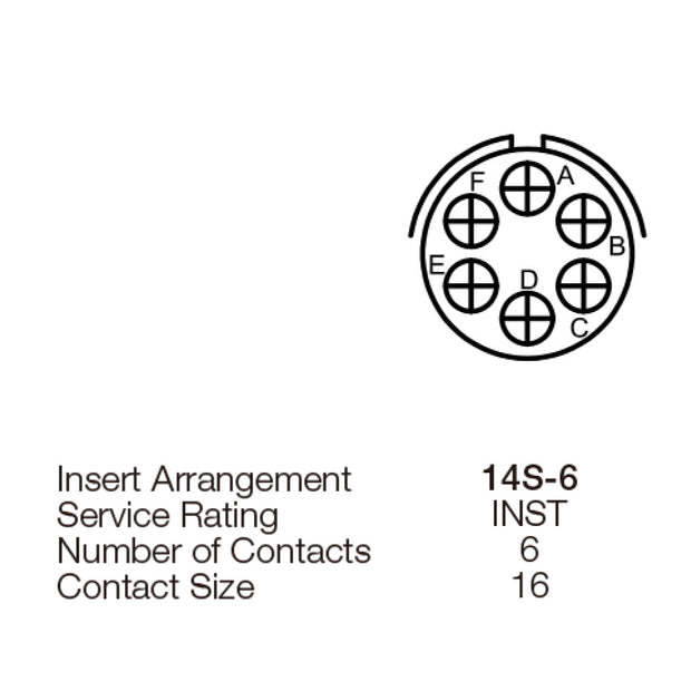 Yeonhab CBL Receptacle 6 Way Socket-Contacts OLV MIL-DTL-5015 13A