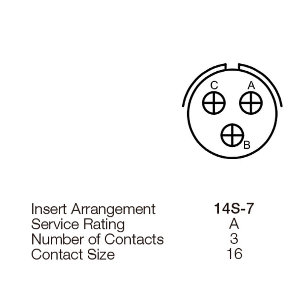 Yeonhab CBL Receptacle 3 Way Socket-Contacts OLV MIL-DTL-5015 13A