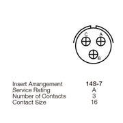 Yeonhab CBL Plug 3 Way Pin-Contacts OLV MIL-DTL-5015 13A
