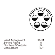 Yeonhab Box Receptacle 5 Way Socket-Contacts OLV MIL-DTL-5015 23A