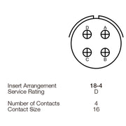 Yeonhab CBL Plug 4 Way Pin-Contacts OLV MIL-DTL-5015 13A