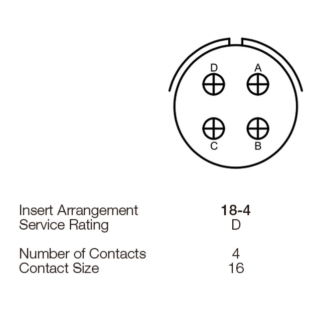 Yeonhab CBL Plug 4 Way Pin-Contacts OLV MIL-DTL-5015 13A