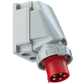 PCE CEE IEC 60309 Wall Plug Inlet 5 way Pin-Contacts RED IP67 63A 400V