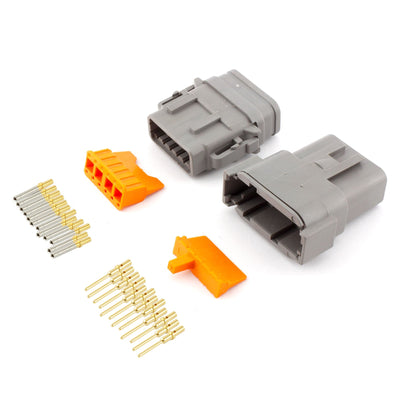 Deutsch DTM 12 Way Heatshrink Kit GRY 7.5A 0.5mm2 GLD Contacts
