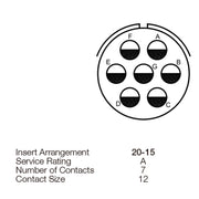 Yeonhab CBL Receptacle 7 Way Socket-Contacts OLV MIL-DTL-5015 23A