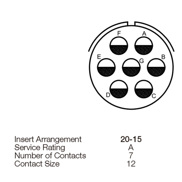 Yeonhab CBL Receptacle 7 Way Socket-Contacts OLV MIL-DTL-5015 23A