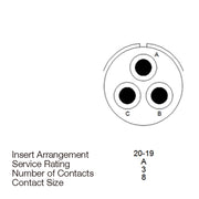 Yeonhab Box Receptacle 3 Way Socket-Contacts OLV MIL-DTL-5015 46A