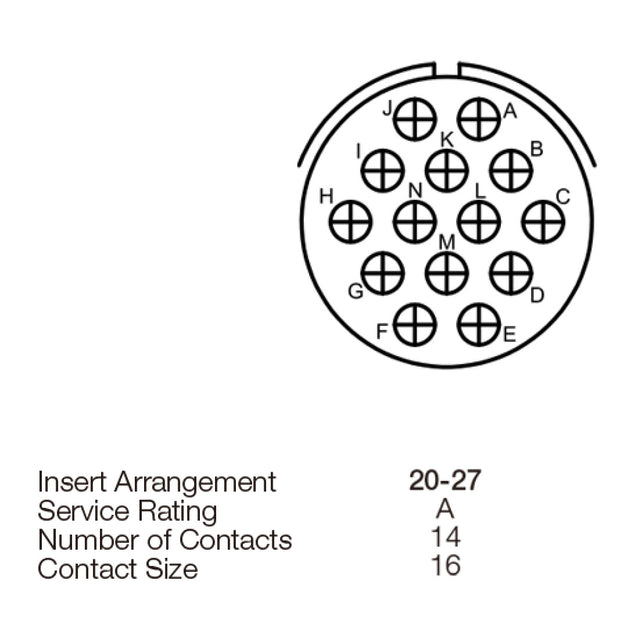Yeonhab CBL Plug 14 Way Socket-Contacts OLV MIL-DTL-5015 13A