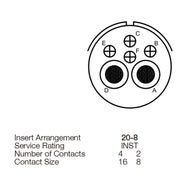 Yeonhab CBL Right Angle Plug 6 Way Pin-Contacts OLV MIL-DTL-5015 13, 46A