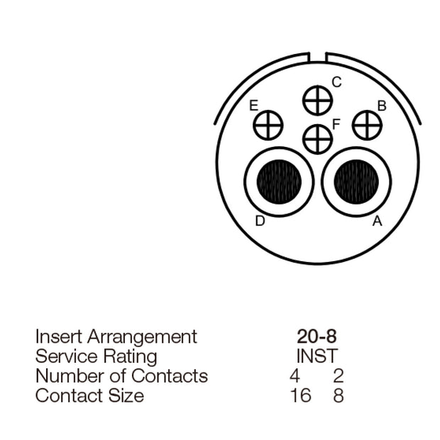 Yeonhab CBL Right Angle Plug 6 Way Pin-Contacts OLV MIL-DTL-5015 13, 46A