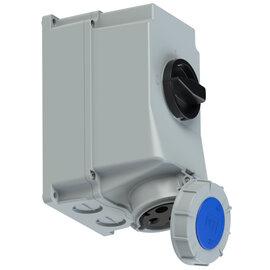 PCE CEE IEC 60309 Wall Socket Outlet 3 way BLU IP67 63A 230V Switched Interlock