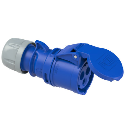 PCE CEE IEC 60309 CBL Ext. Socket 3 way BLU IP44/IP54 32A 230V
