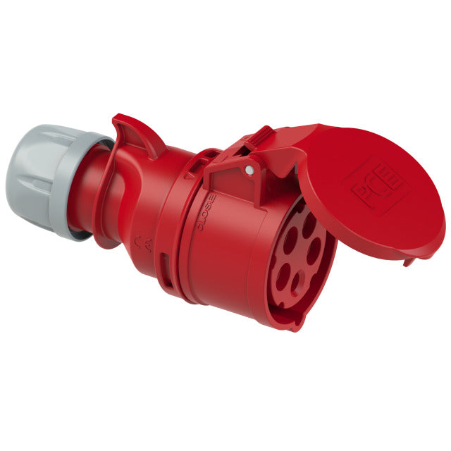 PCE CEE IEC 60309 CBL Ext. Socket 5 way RED IP44/IP54 32A 400V