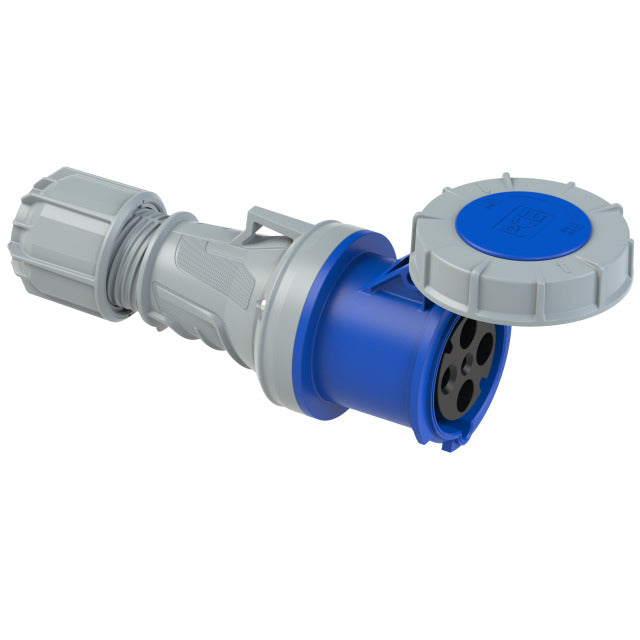 PCE CEE IEC 60309 CBL Ext. Socket 4 way BLU IP67 63A 230V 9H