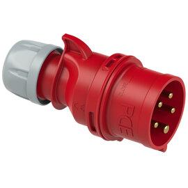 PCE CEE IEC 60309 CBL Plug 5 way RED IP44/IP54 32A 400V