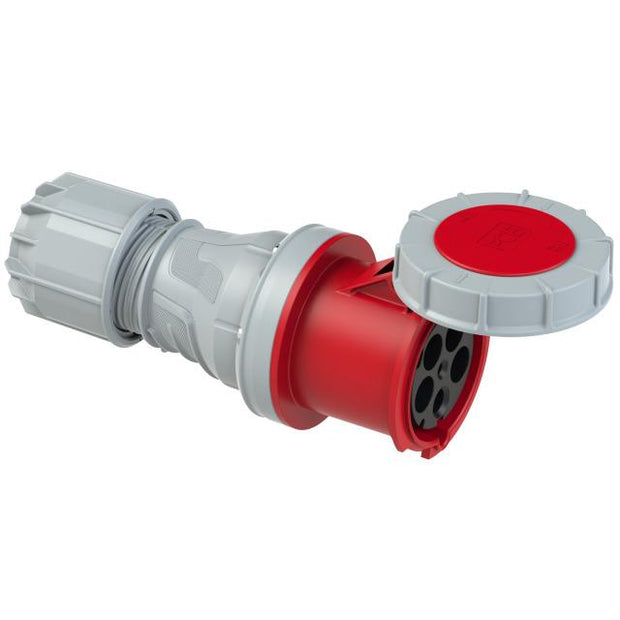PCE CEE IEC 60309 CBL Ext. Socket 5 way RED IP67 125A 400V Pilot Contacts