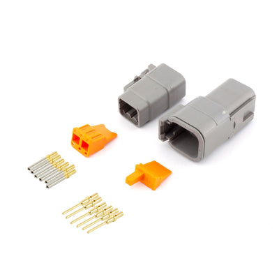 Deutsch DTM 6 Way Kit GRY 0.2-0.5mm2 GLD Contacts