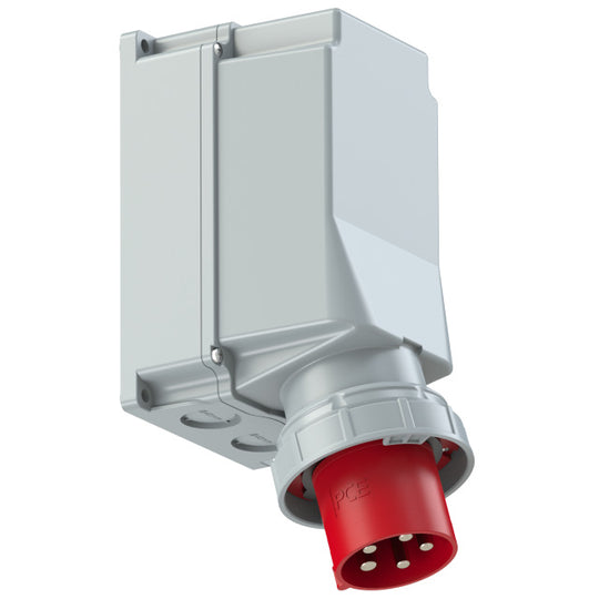 PCE CEE IEC 60309 Wall Plug Inlet 5 way Pin-Contacts RED IP67 125A 400V