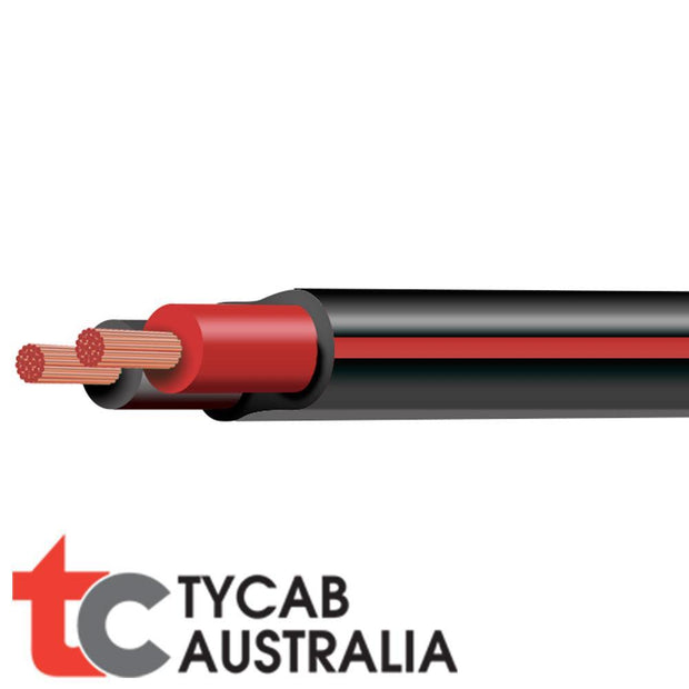 Tycab Twin Core 2 x 8AWG Red and Black Auto Cable 7.7mm2