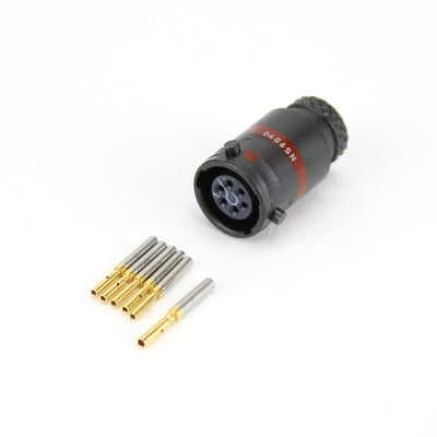 Souriau 8STA CBL Receptacle 6 Way #26 Socket Contacts BLK Zn-Ni. RED-Key
