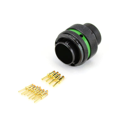 Souriau 8STA CBL Plug 12 Way 4 x #16, 8 x #20 Socket Pin BLK Zn-Ni. GRN-Key