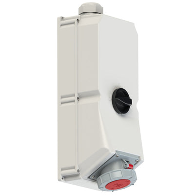 PCE CEE IEC 60309 Wall Socket Outlet 5 way RED IP67 125A 400V Switched Interlocked