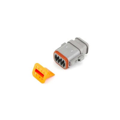 Deutsch DT 8 Way Heatshrink Plug GRY A-Key with GRN Wedgelock