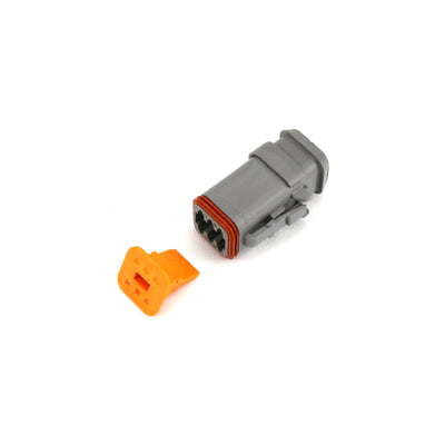 Deutsch DT 6 Way Heatskrink Plug GRY IP68 13A with ORG Wedgelock