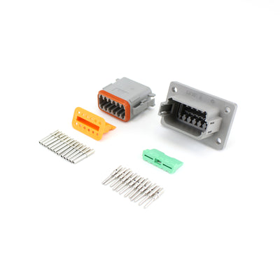 Deutsch DT 12 Way Flange Mount Kit GRY 0.5-1.5mm2 Contacts