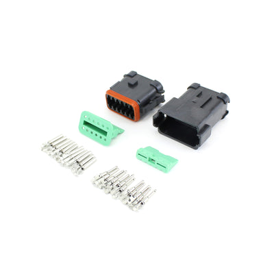 Deutsch DT 12 Way CAT Kit BLK 0.75-2.0mm2 S&F Contacts