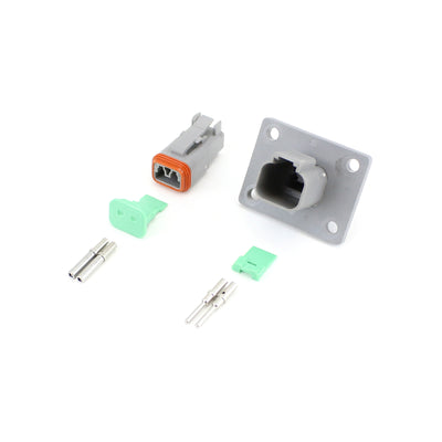 Deutsch DT 2 Way Flange Mount Kit GRY 0.5-1.5mm2 Contacts