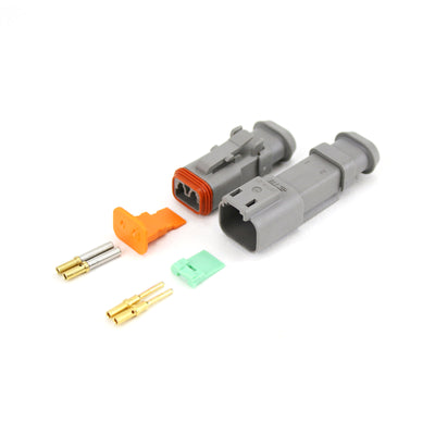 Deutsch DT 2 Way Heatshrink Kit GRY 0.5-1.5mm2 GLD Contacts