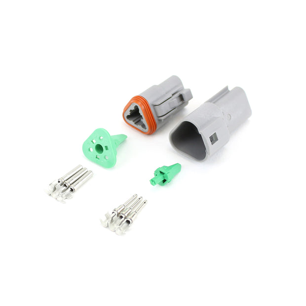 Deutsch DT 3 Way Kit GRY 0.75-2.0mm2 S&F Contacts