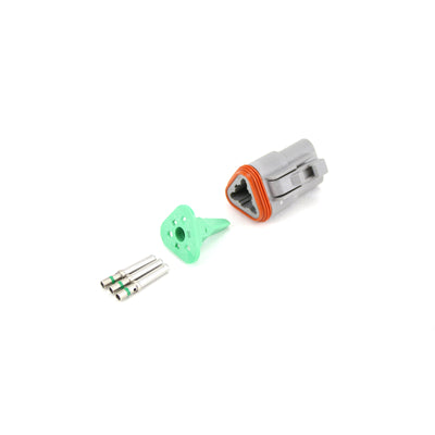 Deutsch DT 3 Way Half Kit Plug GRY 1.0-2.0mm2 Socket Contacts