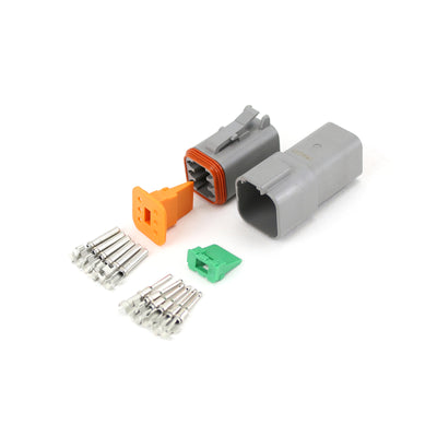 Deutsch DT 6 Way Kit GRY 0.75-2.0mm2 S&F Contacts