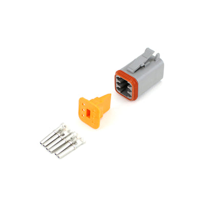 Deutsch DT 6 Way Half Kit Plug GRY 0.75-2.0mm2 S&F Socket Contacts
