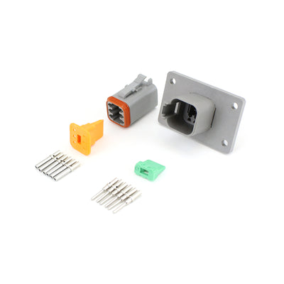 Deutsch DT 6 Way Flange Mount Kit GRY 0.5-1.5mm2 Contacts