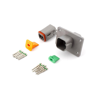 Deutsch DT 6 Way Flange Mount Kit GRY 1.0-2.0mm2 Contacts