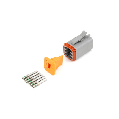 Deutsch DT 6 Way Half Kit Plug GRY 1.0-2.0mm2 Socket Contacts