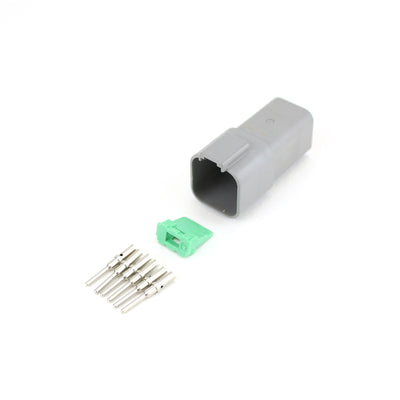 Deutsch DT 6 Way Half Kit Rec. GRY 0.5-1.5mm2 Pin Contacts