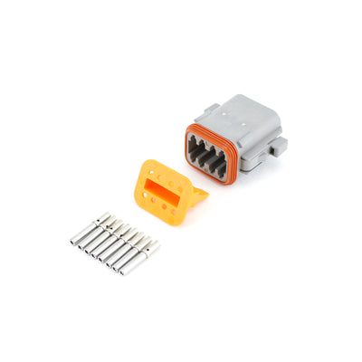 Deutsch DT 8 Way Half Kit Plug GRY 0.5-1.5mm2 Socket Contacts