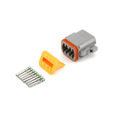 Deutsch DT 8 Way Half Kit Plug GRY 1.0-2.0mm2 Socket Contacts