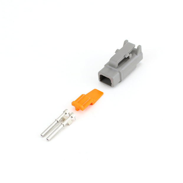 Deutsch DTM 2 Way Half Kit Plug GRY 0.35-1.5mm2 S&F Socket Contacts