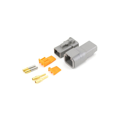 Deutsch DTP 2 Way Kit GRY 2.0-3.0mm2 GLD Contacts